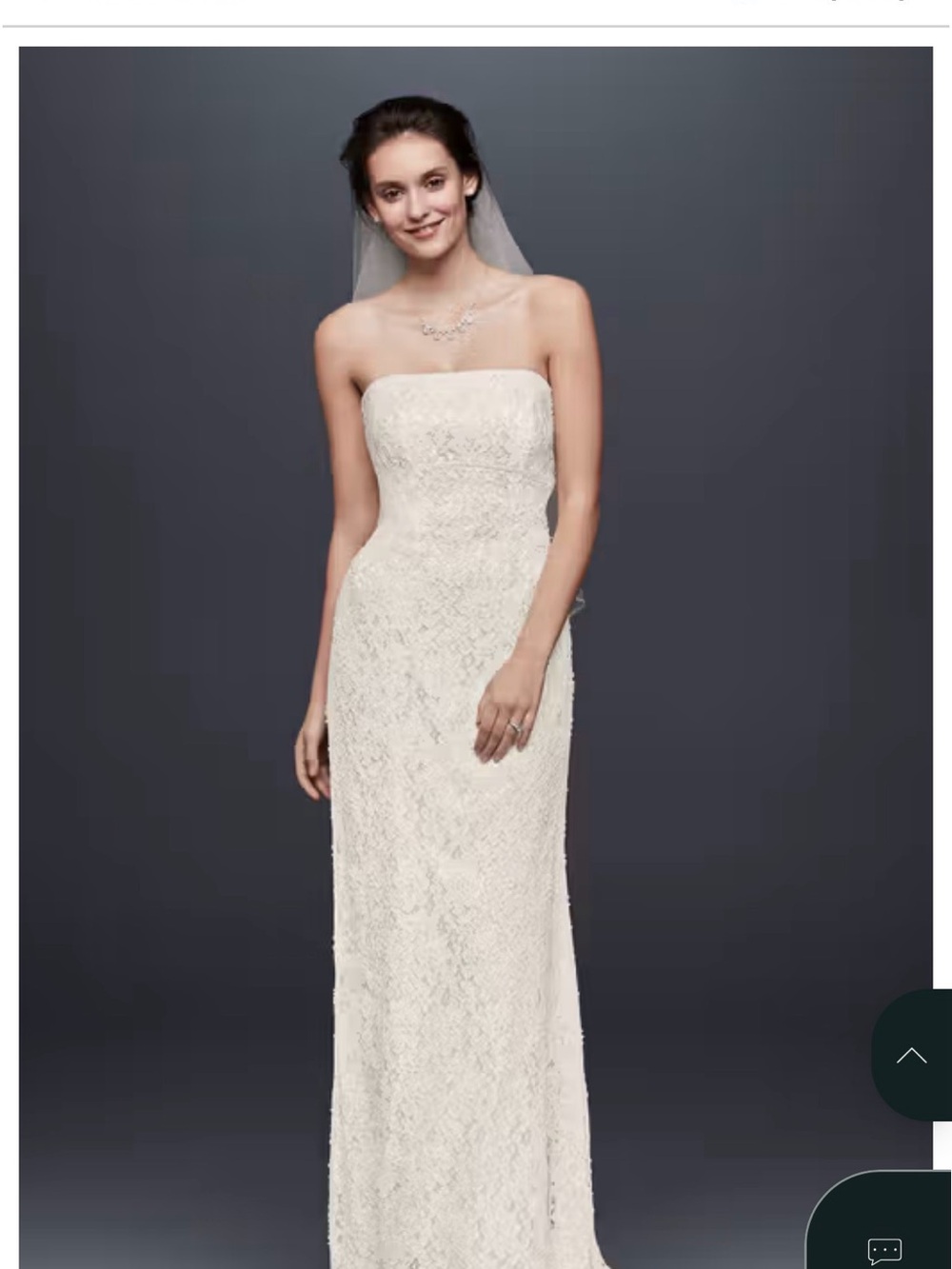 Galina S8551 All Beaded and Sequined Lace Sheath Empire Waist Strapless 24W